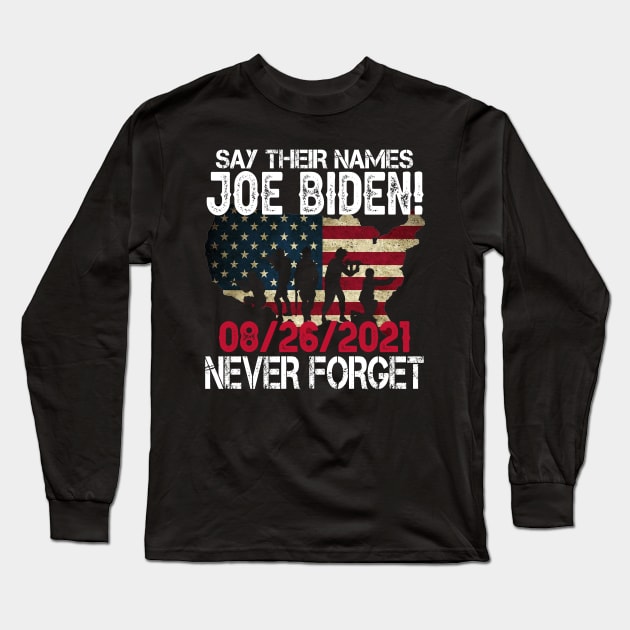 Say Their Names Joe Names Of Fallen Soldiers 13 Heroes Vintage Long Sleeve T-Shirt by CasperX10